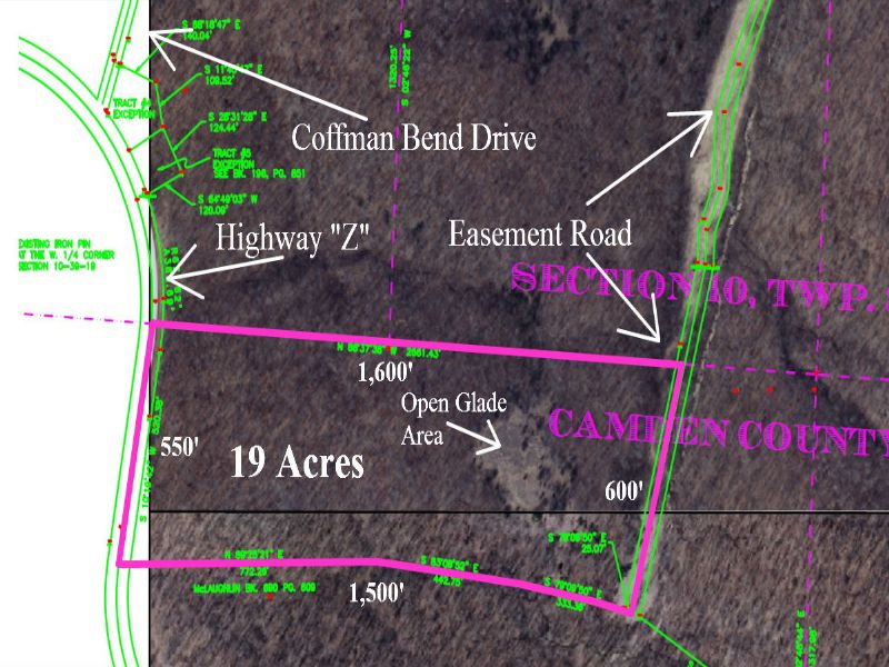 19 Acres By Lake for $500 Down : Climax Springs : Camden County : Missouri