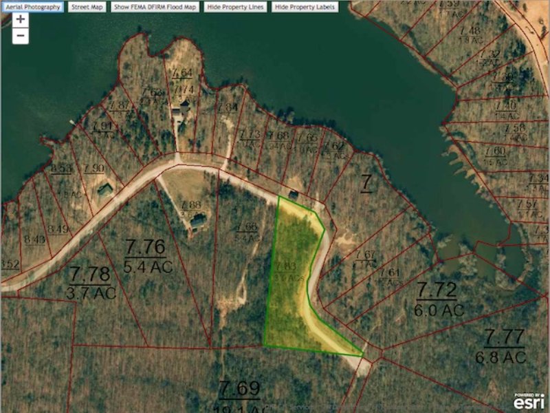 Lot 264 - 3.9 Acre Water View Lot : Cedar Grove : Carroll County : Tennessee