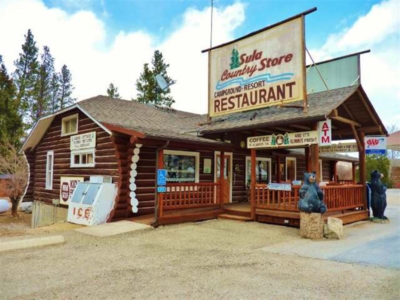 Sula Store, Log Home, Cabins, RV Pa : Darby : Ravalli County : Montana