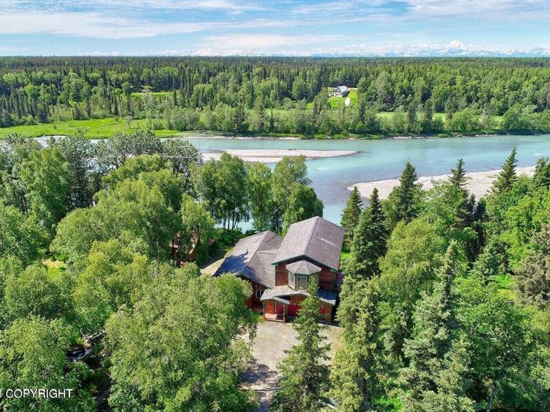 Stunning Views, 4 Bdrm Riverfront : Kasilof : Kenai Peninsula Borough : Alaska