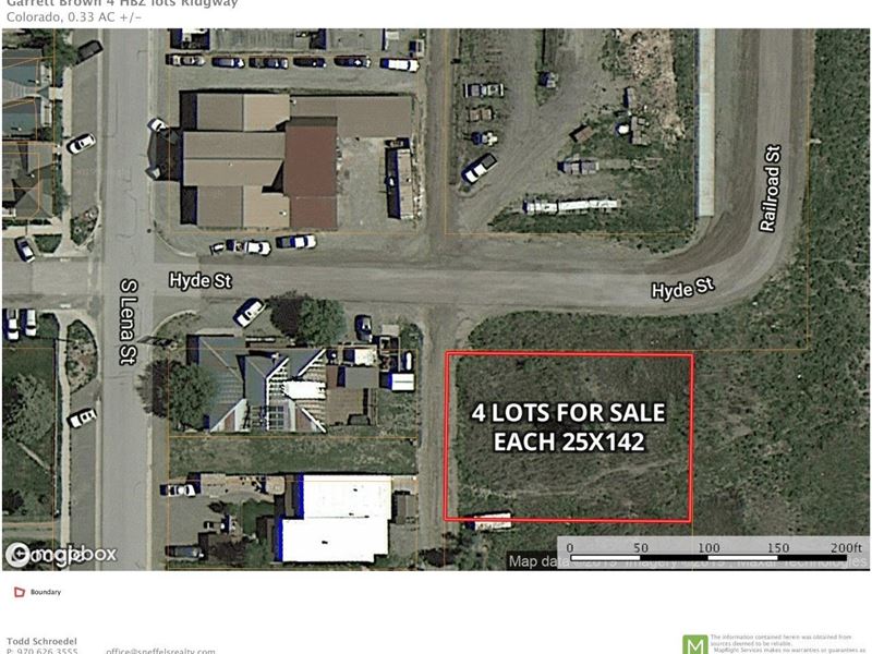 Four Multi-Use Lots Downtown : Ridgway : Ouray County : Colorado