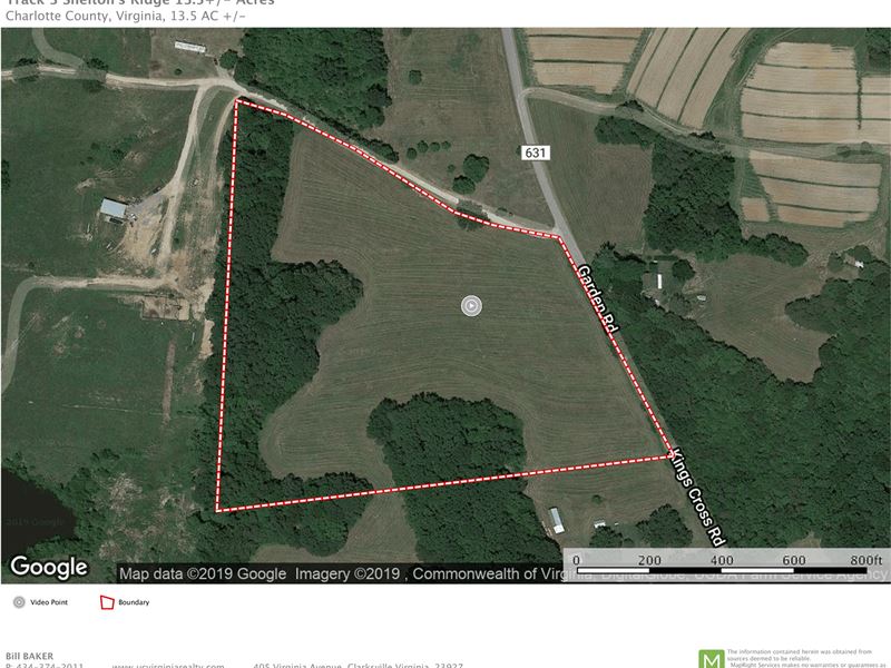 13.5 Acre Land Tract, Red Oak : Red Oak : Charlotte County : Virginia