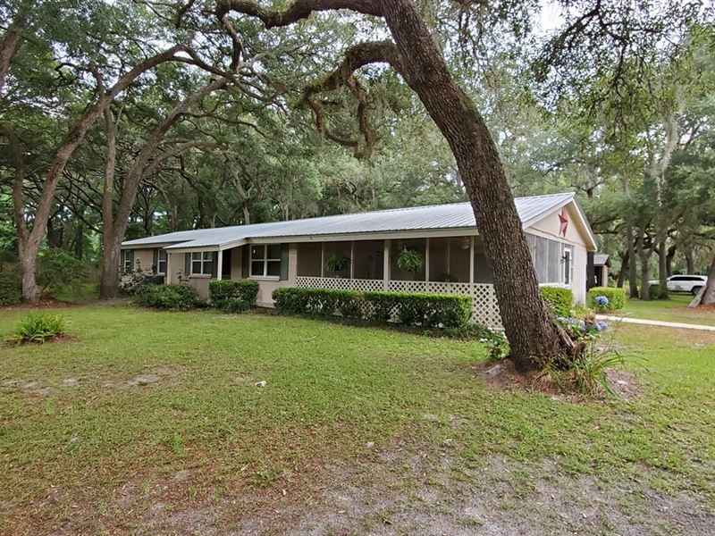 Concrete Block 3/2 Home, 7.5 Acres : Chiefland : Levy County : Florida