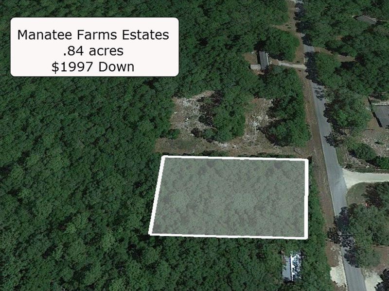 .84 Acre Corner Lot On Paved Road : Chiefland : Levy County : Florida