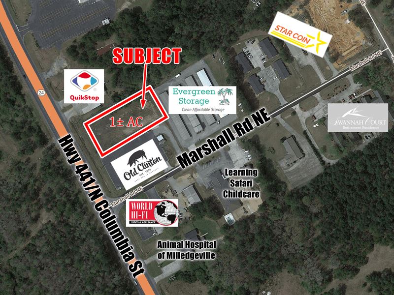 1 Commercial Acre, Milledgeville : Milledgeville : Baldwin County : Georgia