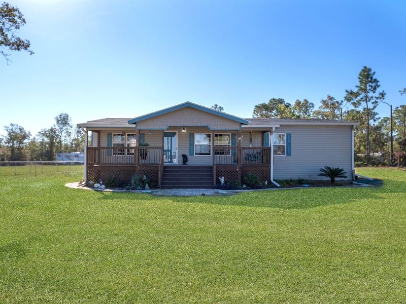 Home & 2 Acres at The Beaches : Perry : Taylor County : Florida