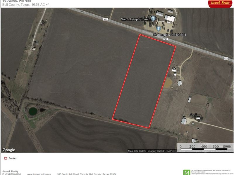 16+ Acres, FM 485 : Burlington : Bell County : Texas