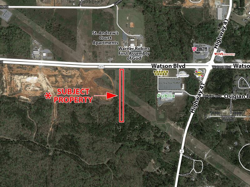Commercial Lot for Sale : Byron : Houston County : Georgia