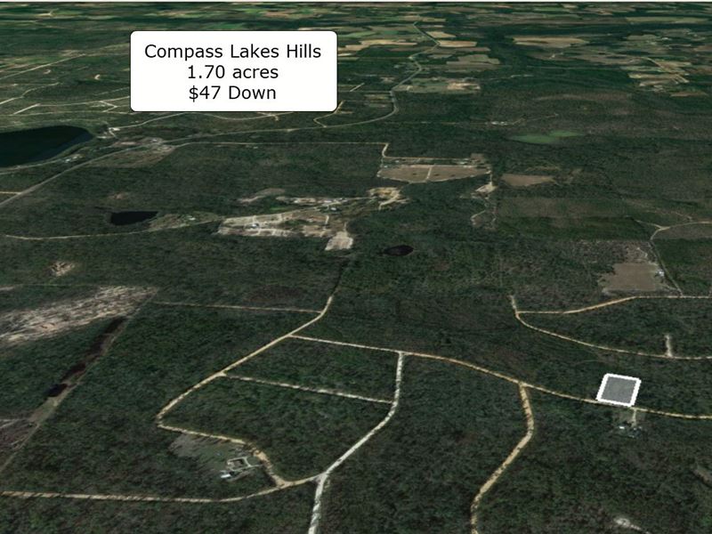 1.70 Acre Compass Lakes Hills Lot : Marianna : Jackson County : Florida