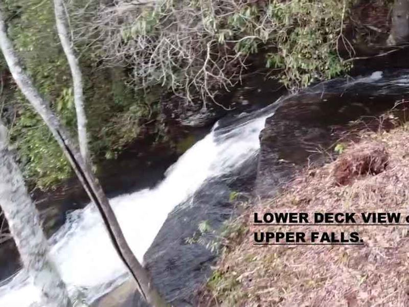 Waterfall Lot with Mountain Views : Sapphire : Jackson County : North Carolina