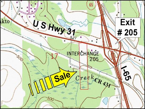 11.7 Ac Commercial Site on I-65 : Clanton : Chilton County : Alabama