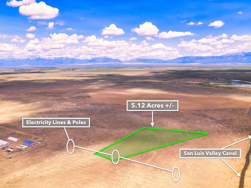 Power & Mtn Views Near Public Land : Alamosa : Alamosa County : Colorado