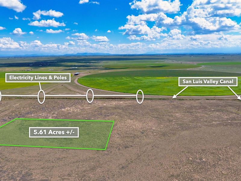5.6 Acre Ranch with Mountain Views : Alamosa : Alamosa County : Colorado