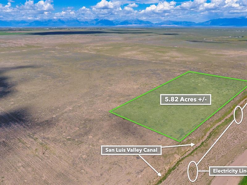 5.8 Acre Ranch with Mountain Views : Alamosa : Alamosa County : Colorado