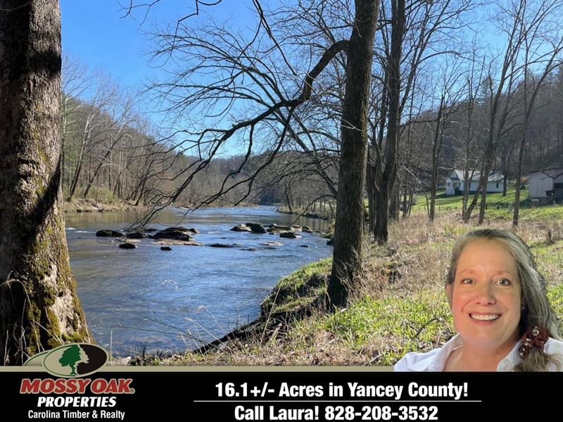 16.1 Acres on Toe River with Riv : Green Mountain : Yancey County : North Carolina