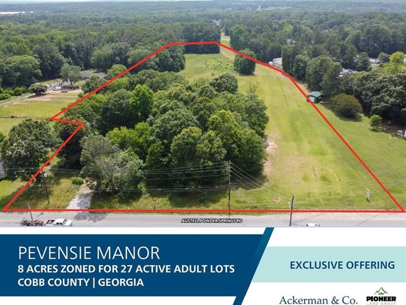 Pevensie Manor, 8 Acres Zoned : Powder Springs : Cobb County : Georgia