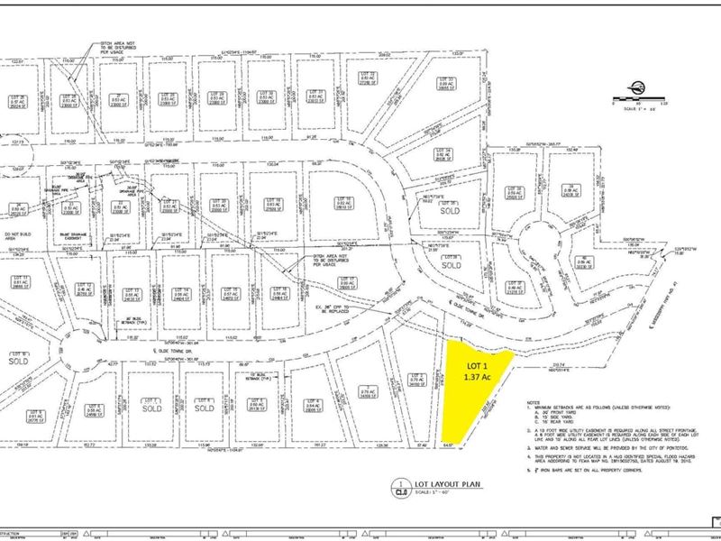 Olde Towne Subdivision Lot 1 : Pontotoc : Pontotoc County : Mississippi