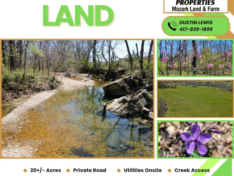 Nice & Private 20 Acres : Fordland : Webster County : Missouri