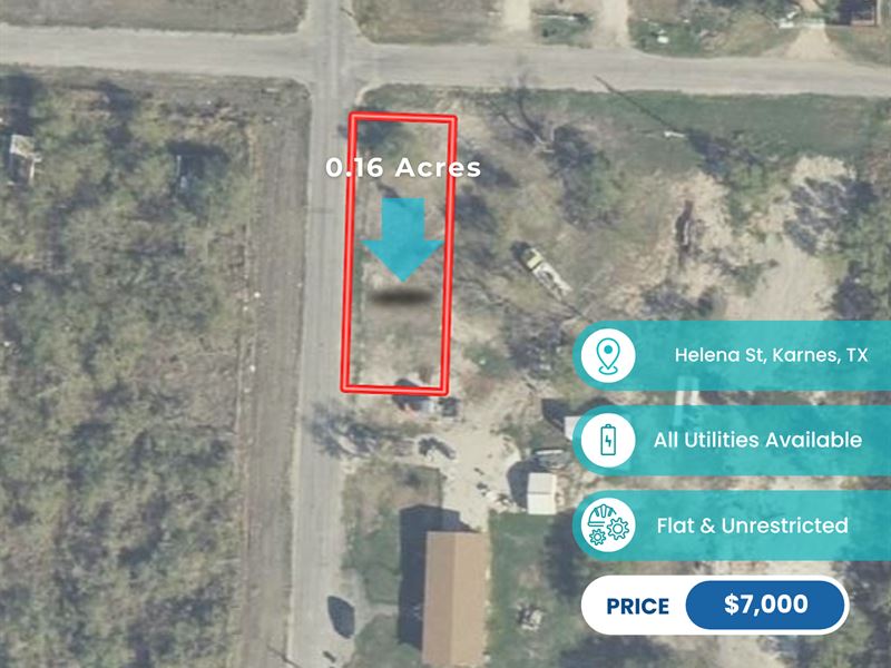 .16 AC in Karnes,Tx, All Utilities : Karnes City : Karnes County : Texas