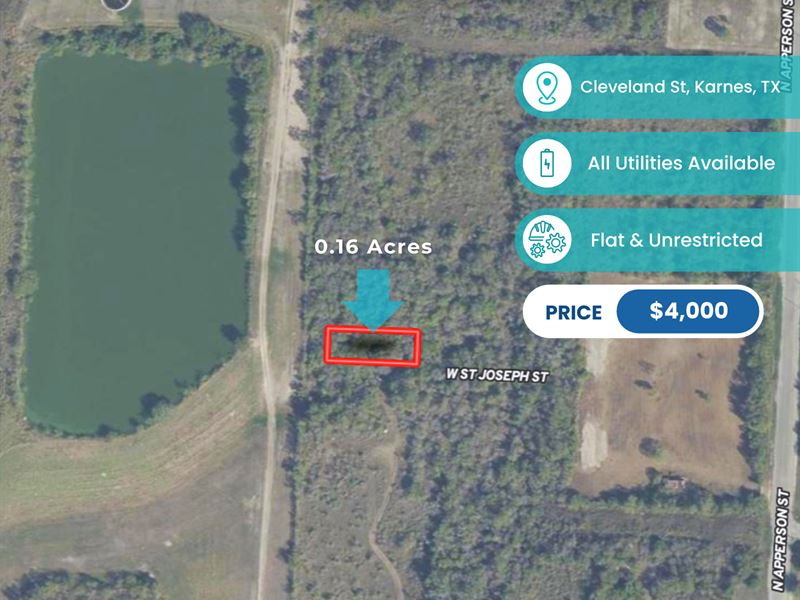 .16 AC in Karnes, Tx, Unrestricted : Karnes City : Karnes County : Texas