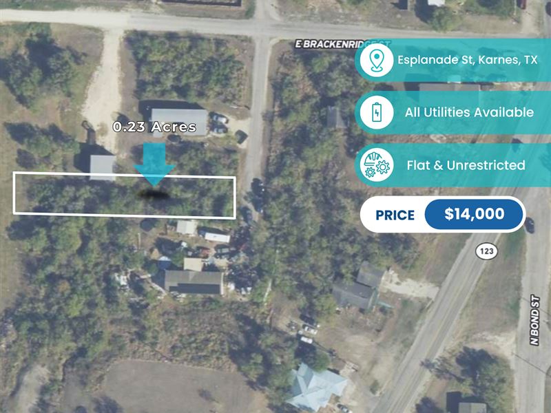 .23 Acres in Karnes, All Utilities : Karnes City : Karnes County : Texas