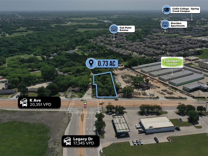 Hard Corner 0.73 Acre Parcel : Plano : Collin County : Texas