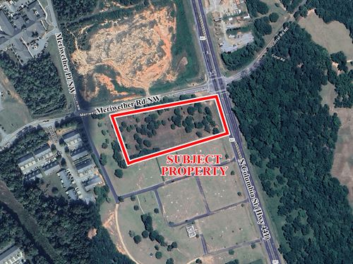 4.59 Acre Corner Lot for Sale : Milledgeville : Baldwin County : Georgia