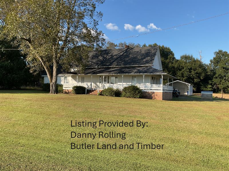 Chapel Hill Road House and 4 Acres : Rutledge : Crenshaw County : Alabama