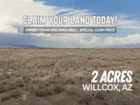 Buildable 2 Acre Desert Base : Willcox : Cochise County : Arizona