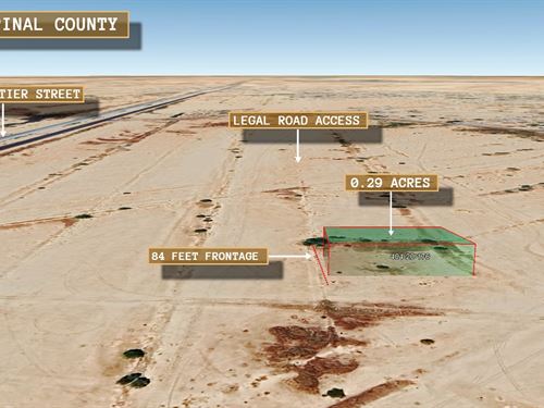 .29 Acre in Eloy, $250/Mo : Eloy : Pinal County : Arizona