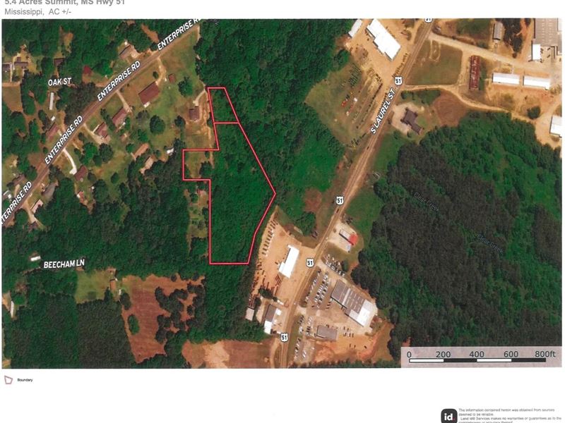5.4 Acres Off of Franklin Street : Summit : Pike County : Mississippi